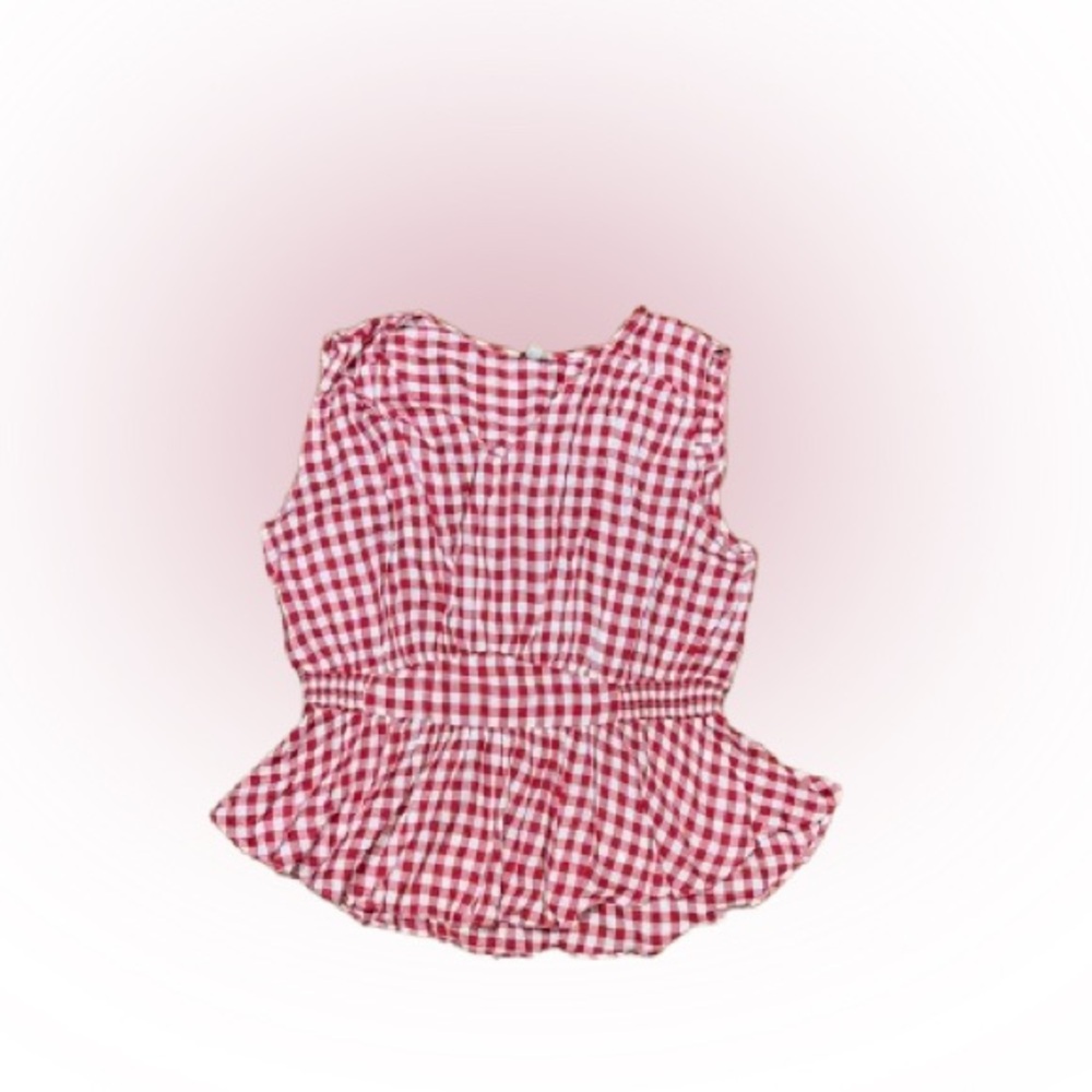Cato Red and White Gingham Top